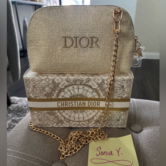Brand New Dior 2024 Holiday Cosmetic Pouch Bag with Crossbody Chain - Picture 1 of 14